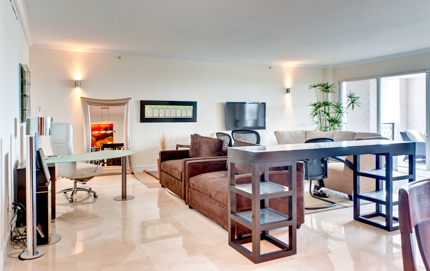 Fisher Island Family Room | BEFORE