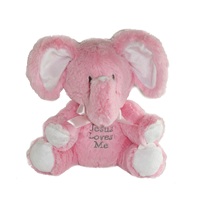 Jesus Loves Me - Musical Elephant Plush - Pink