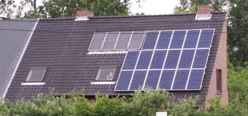 German house with solar panels