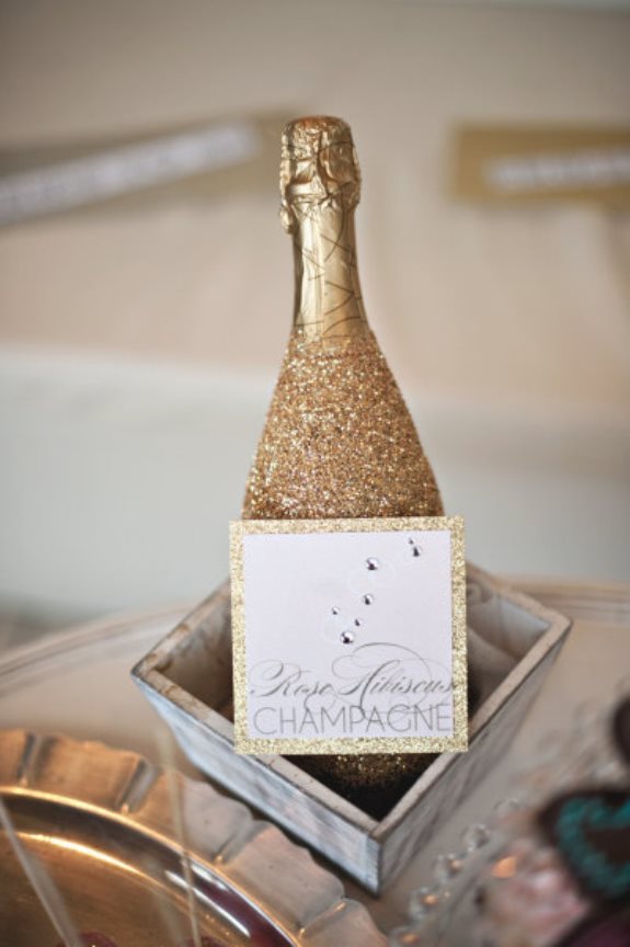 glitter champagne charleston wedding