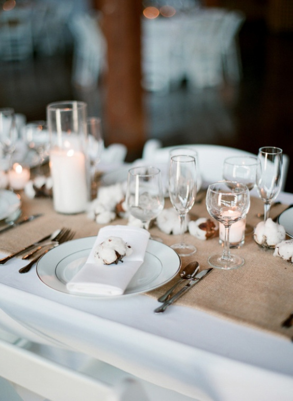 myrtle beach weddings, place settings, table settings, cotton decor