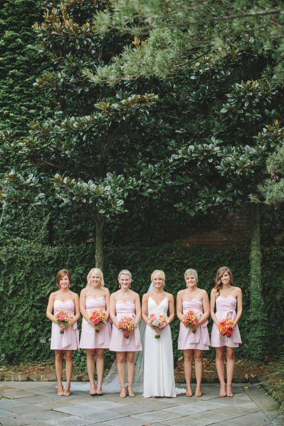 seersucker bridesmaids dresses