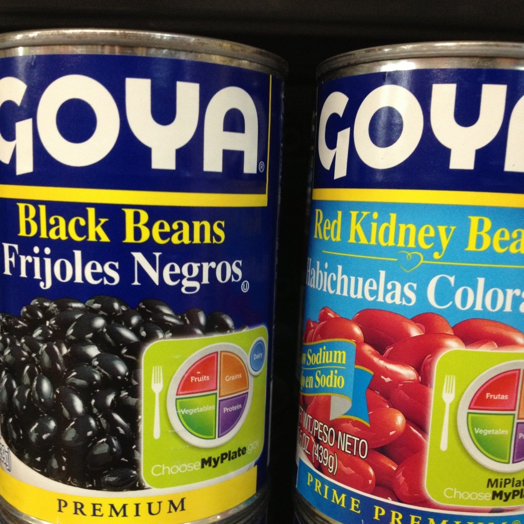 a can of black beans and a can of kidney beans
