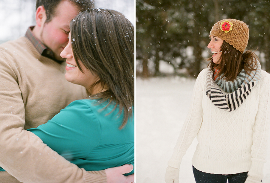 "snowy wisconsin engagement"