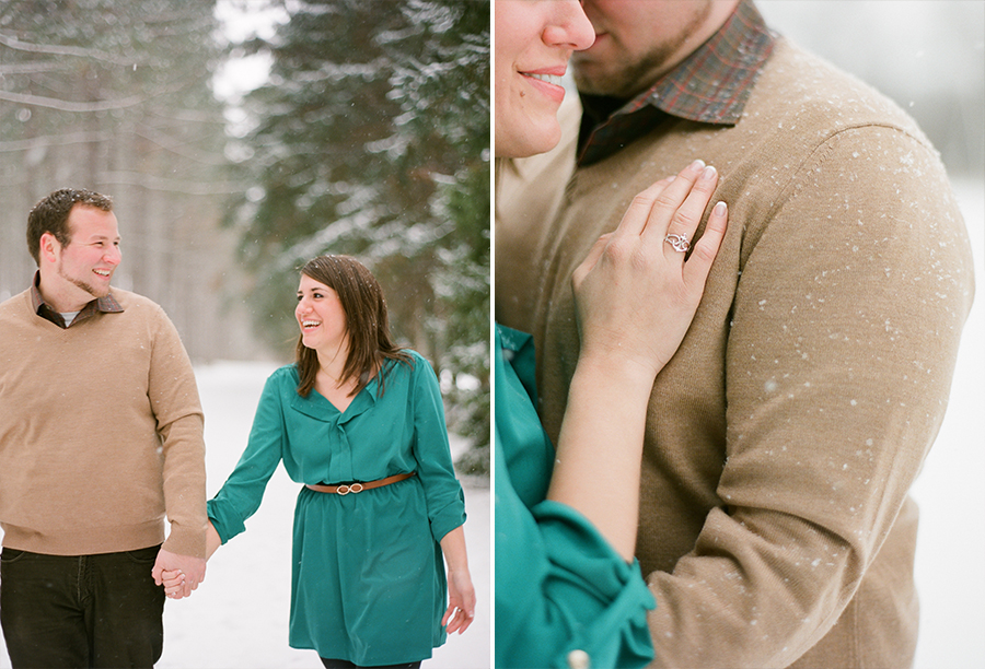 "snowy wisconsin engagement"