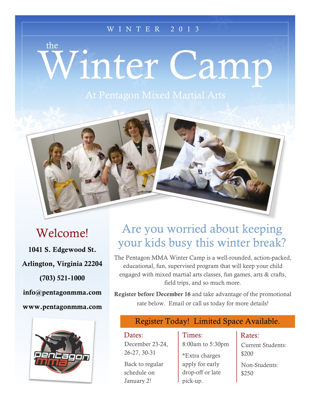 Pentagon MMA Kids' Winter Camp