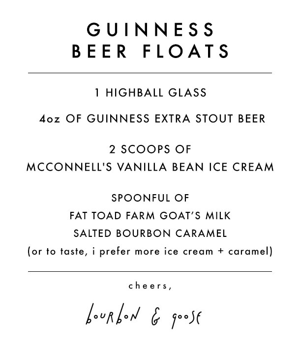 Guinness Beer Floats Recipe / Bourbon and Goose