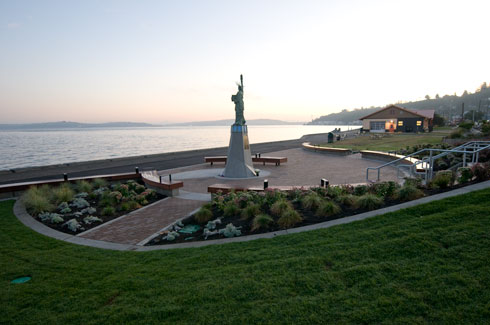 Alki Beach Park--Statue of Liberty Plaza--pro bono project completed in 2009