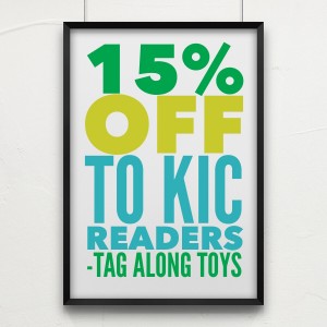 Tag Along Toys 15% off