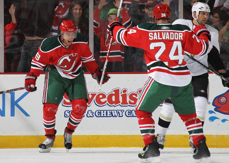 devils red and green jersey
