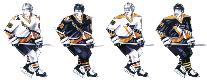 NHL Pittsburgh Penguins 1992-93 uniform and jersey original art – Heritage  Sports Art