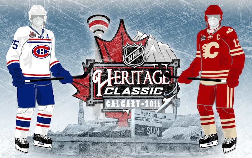  2011 NHL Heritage Classic Game Logo Jersey Patch (Calgary  Flames vs. Montreal Canadiens)