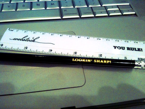 pencil and ruler from Webstock swag