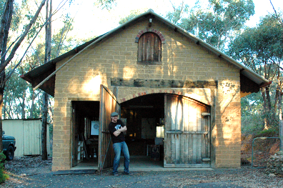 Willo outside his beautiful barn