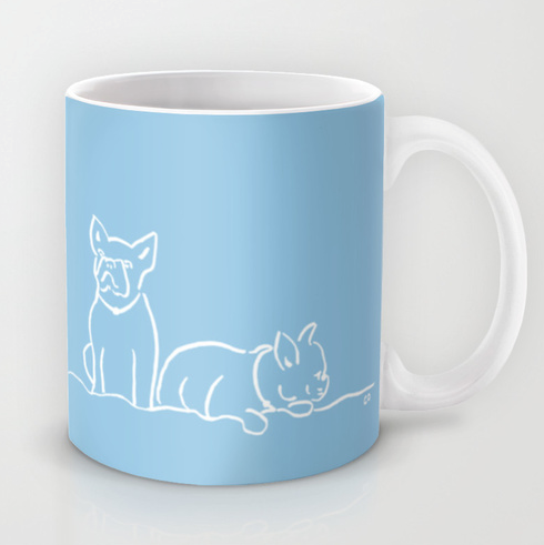 City Dogs {Frenchies} Mug: Two French Bulldogs on a mug.