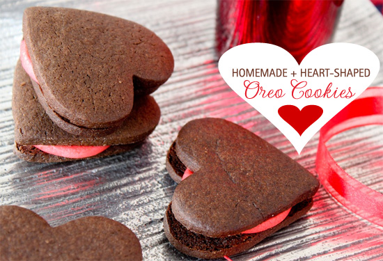 homemade heart shaped oreo cookies
