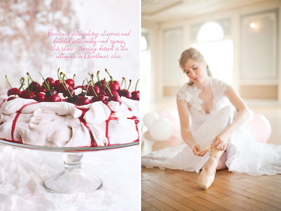 cherry pavlova and a bridal ballet portrait