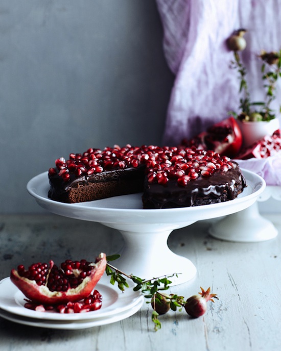 Chocolate Pomegranate Wedding Cake - via Richard Whitbread Photography