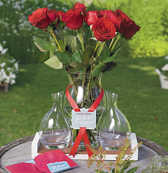 red rose ceremony wedding set