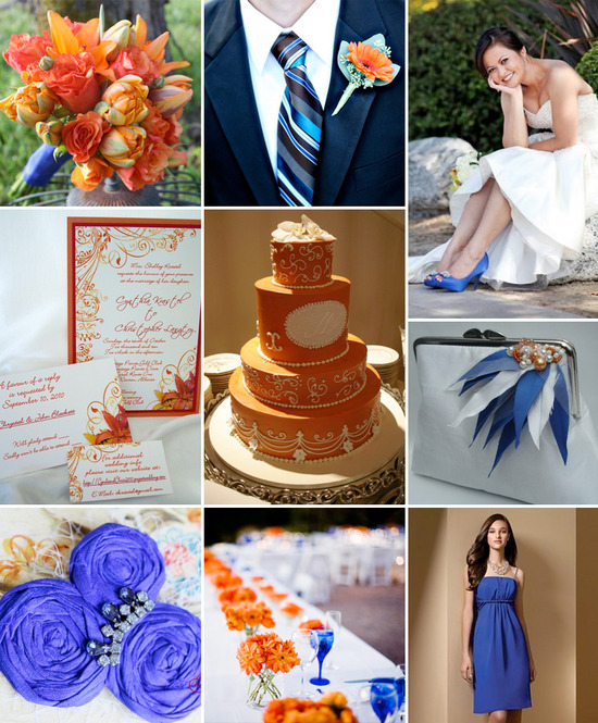 Wedding Inspiration Board Royal Blue And Orange