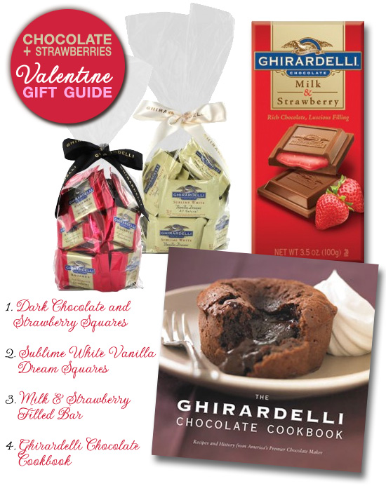 Ghirardelli® chocolate and strawberries valentine gift guide