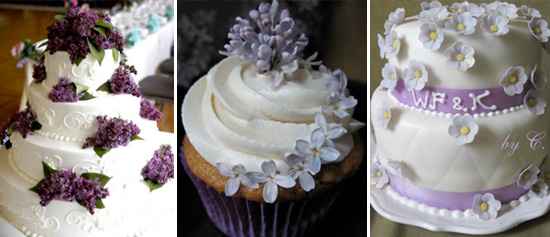 lilac wedding cakes cupcakes