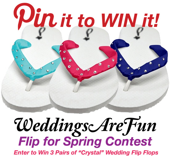 pin it to win it with www.WeddingsAreFun.com - 3 pairs of Swarovski Crystal Flip Flops