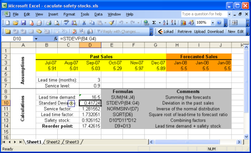 Calculate safety stocks with Microsoft Excel — Quantitative Supply ...