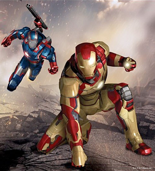 IRON MAN 3 Promo Art Features Iron Patriot and Mark XLVII ...