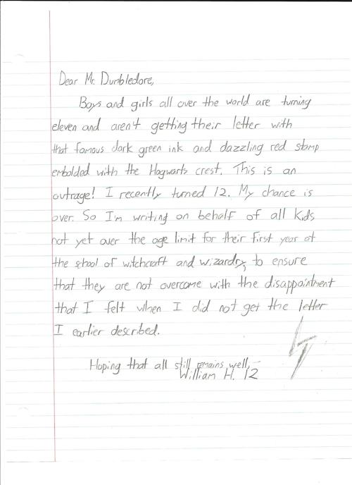 Outraged 12-Year-Old Harry Potter Fan Writes a Letter to 