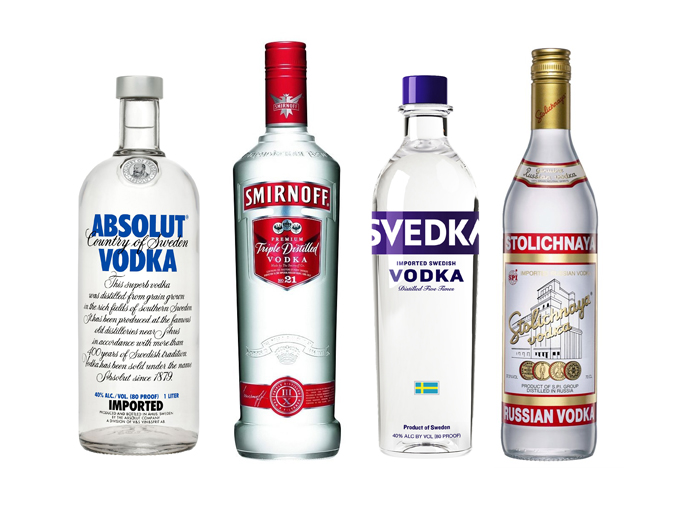 Image result for pictures of various brands of vodka