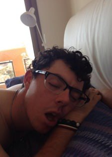 A sleeping Rory McIlroy
