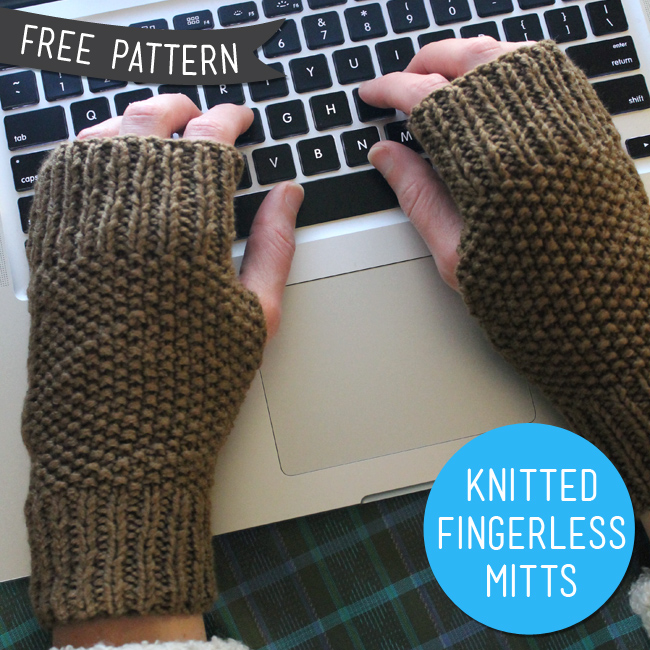 Free Knitting Pattern Fingerless Knitted Mitts Sew Diy