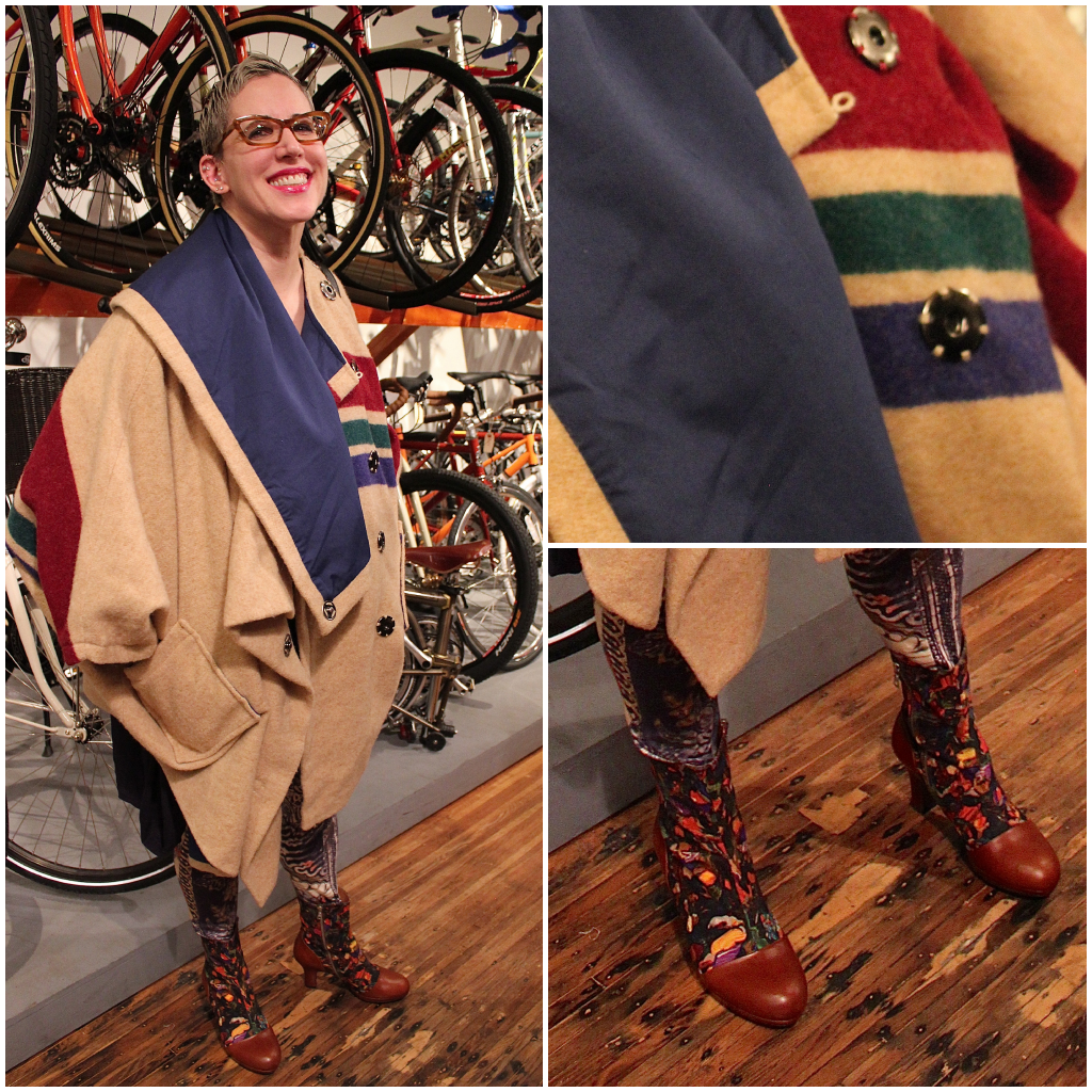 Cycle Chic, Study Coat, Maison Martin Margiela Boots, Bike Fashion, Cat Eye Glasses, Mixing Prints, Beautiful