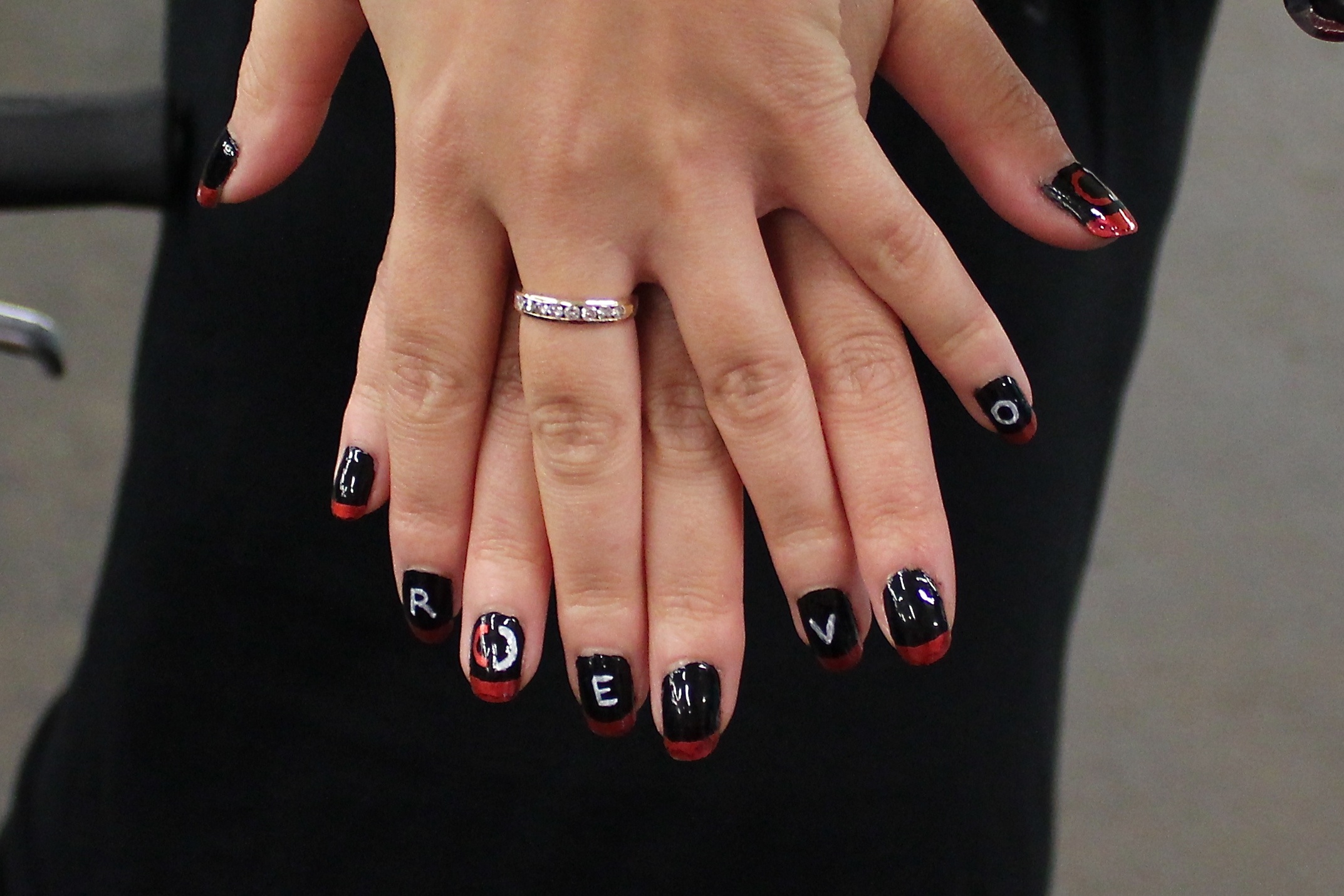 nail art, black nail polish, black french manicure, manicure, polish