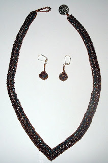 beaded necklace and earrings