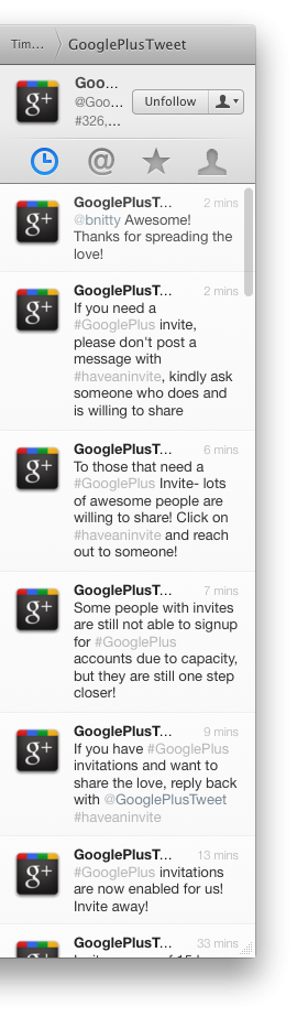 Google+ Invites via Twitter