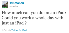 Mike - iPad as a Business Tool?