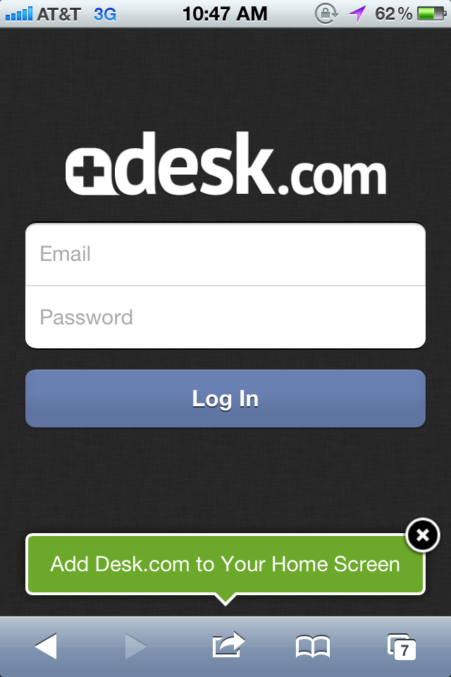desk.com: Mobile Screen