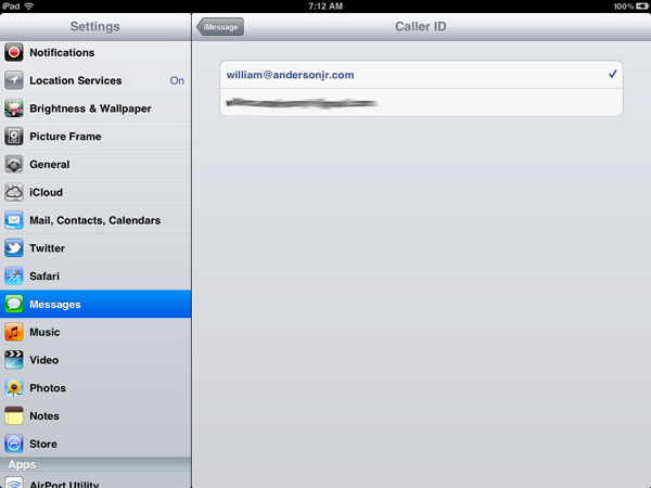 Apple Caller ID: iPad