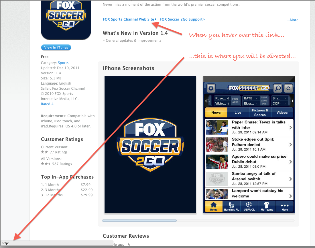 Fox Soccer Sports Channel Web Site Link No Worky