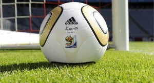The unique gold-coloured adidas JO'BULANI version of the adidas JABULANI, the Official Match Ball of the 2010 FIFA World Cup
