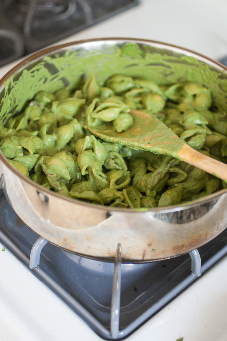 Produce On Parade - Creamy Chard Pasta with Porcinis and Peas