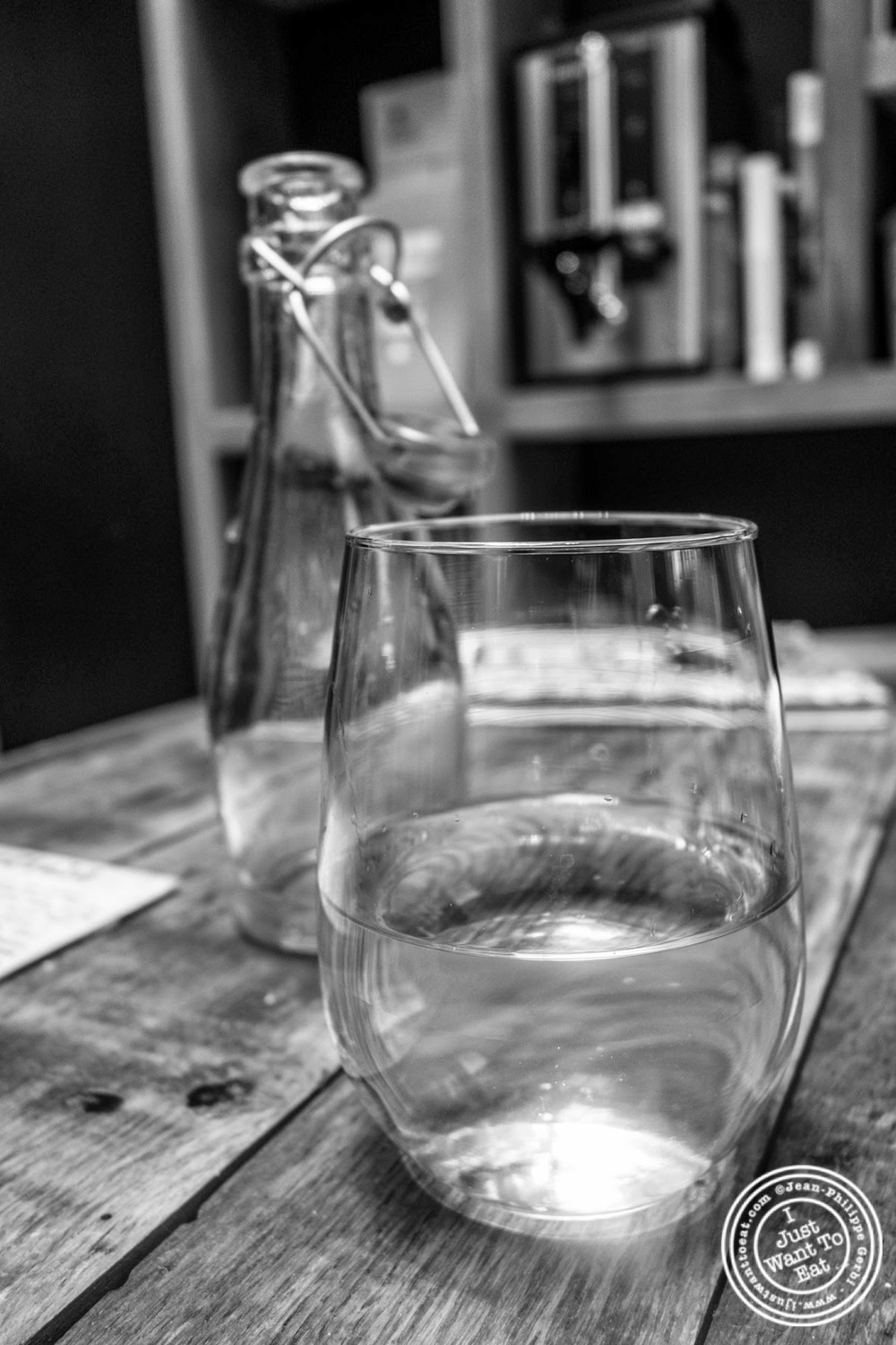 image of glass of water at Hogar Dulce Hogar, a Basque Bakery in Soho