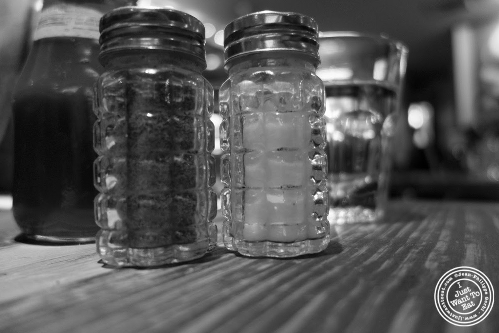 image of salt and pepper at BXL Café in the Theater District, NYC, New York