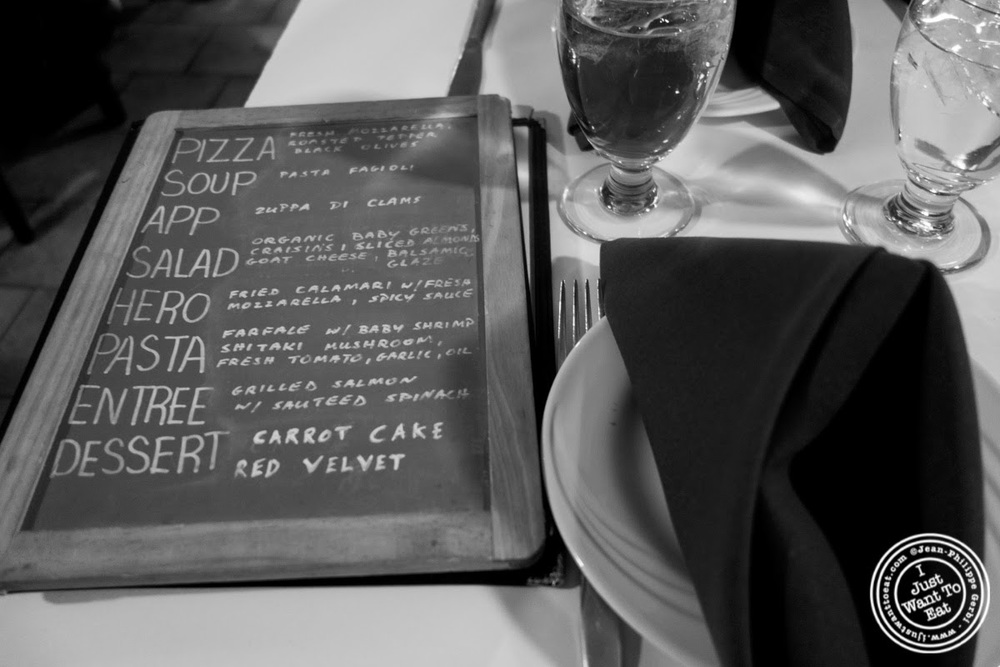 image of menu at Lazzara's Pizza and Café in the Garment District, NYC, New York