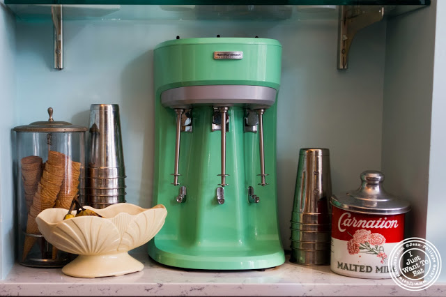 image of milkshake machine at Schnackenberg's in Hoboken, NJ