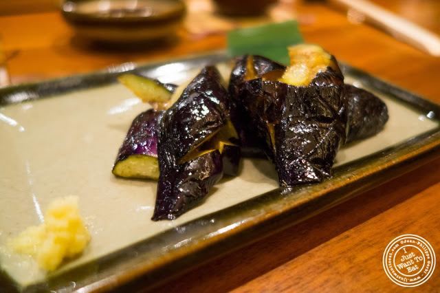 image of grilled eggplant at Inakaya in Times Square, NYC, New York