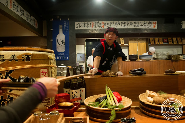 image of serving grilled eggplant at Inakaya in Times Square, NYC, New York