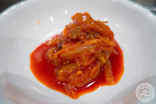 image of spicy squid at Don's Bogam in Murray Hill, NYC, New York